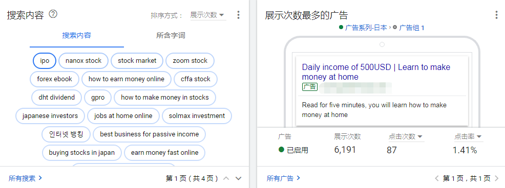 网赚行业谷歌广告投放案例介绍
